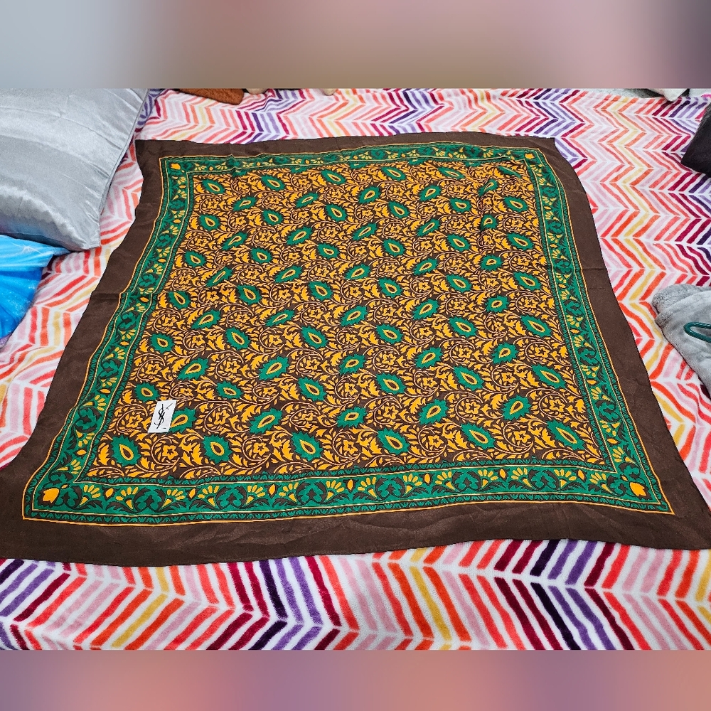 vintage Yves Saint Laurent silk scarf